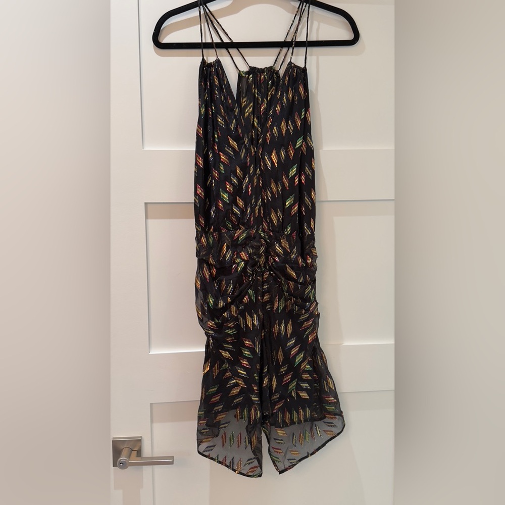 IRO Black Maxi Skirt with Colorful Pattern